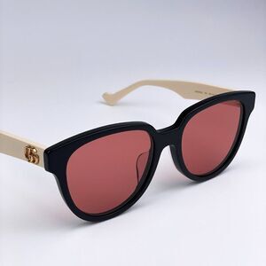 NEW  Gucci GG0960SA 004 Black White Orange Wayfarer Women Sunglasses